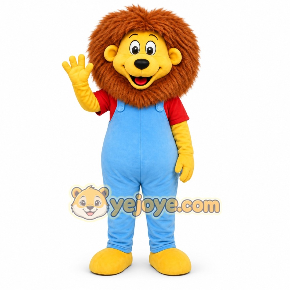 Lion Overalls Mascot Costume Lion Overalls Mascot Costume