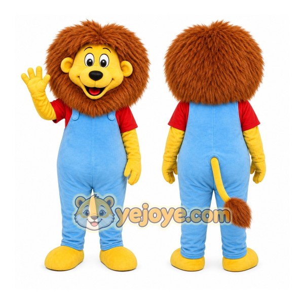 Lion Overalls Mascot Costume