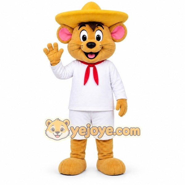 Yellow Cowboy Cat Mascot Costume