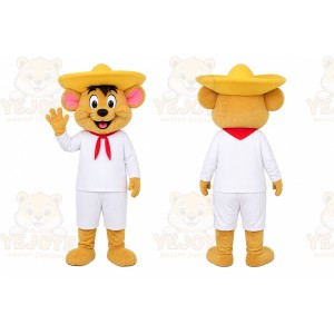 Yellow Cowboy Cat Mascot Costume