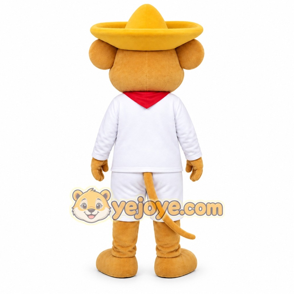 Yellow Cowboy Cat Mascot Costume
