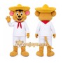Yellow Cowboy Cat Mascot Costume
