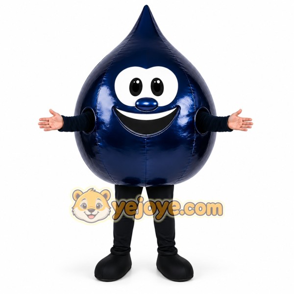 Black Oil Drop Mascot Costume