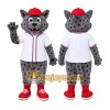 Gray Wildcat Mascot Costume Gray Wildcat Mascot Costume