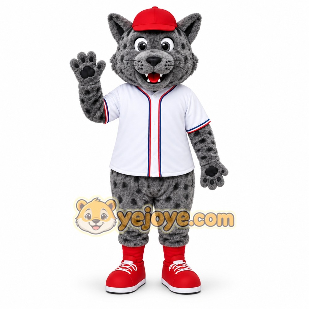 Gray Wildcat Mascot Costume Gray Wildcat Mascot Costume