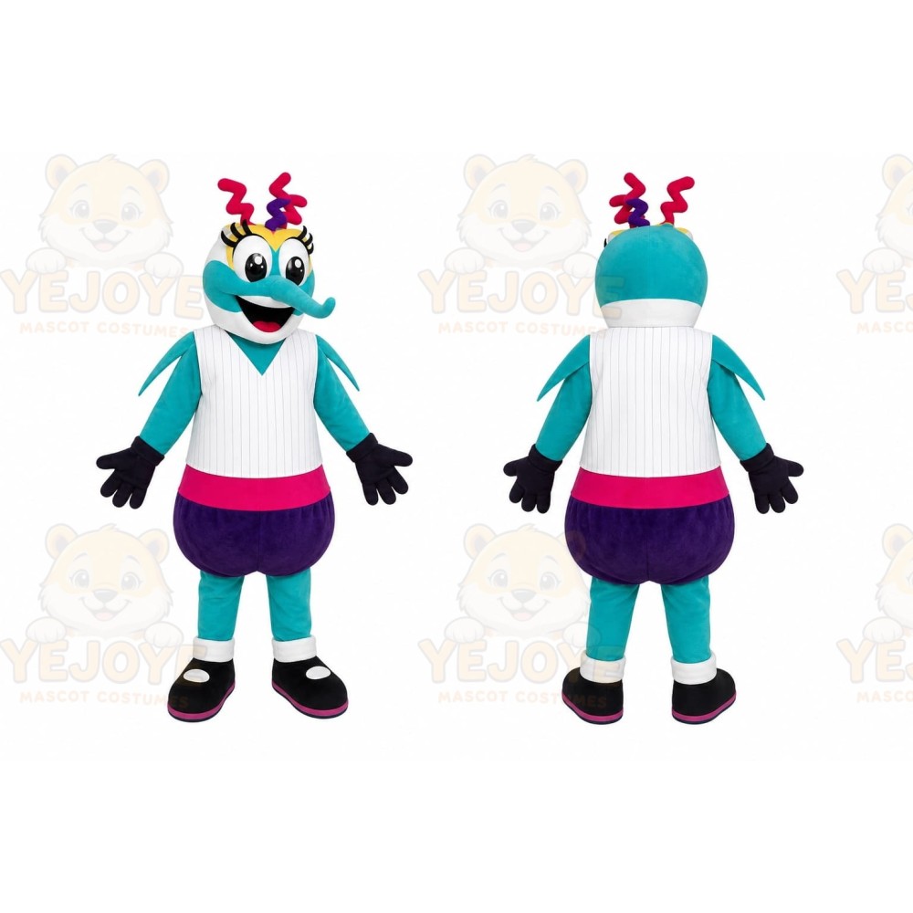 Blue Bug Cheerleader Mascot Costume