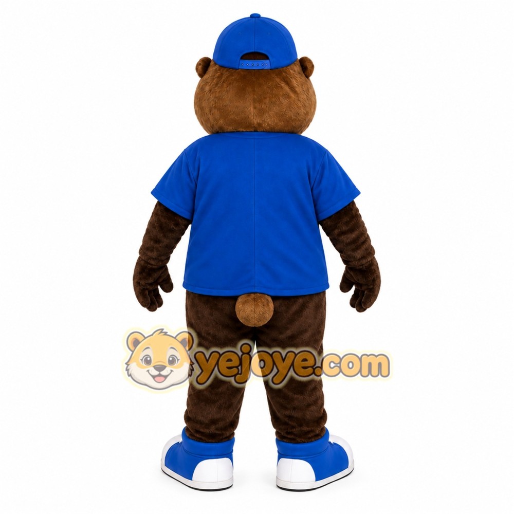 Bear Blue Shirt Mascot Costume Bear Blue Shirt Mascot Costume