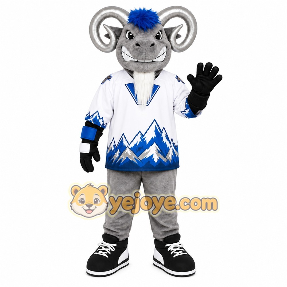 White Ram Mascot Costume White Ram Mascot Costume
