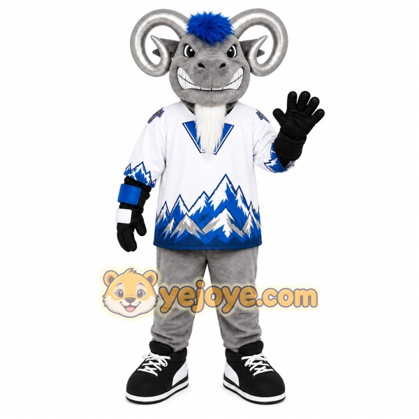 White Ram Mascot Costume White Ram Mascot Costume