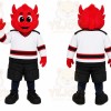Red Hockey Devil Mascot Costume