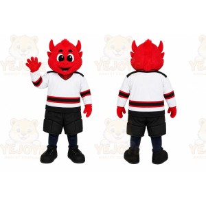 Red Hockey Devil Mascot Costume