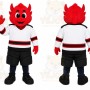 Red Hockey Devil Mascot Costume