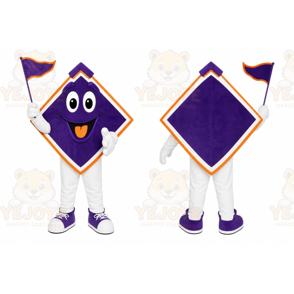 Purple Diamond Sign Mascot Costume