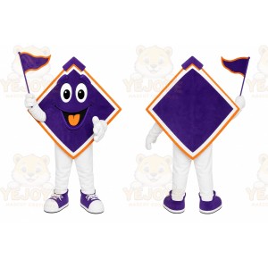 Purple Diamond Sign Mascot Costume
