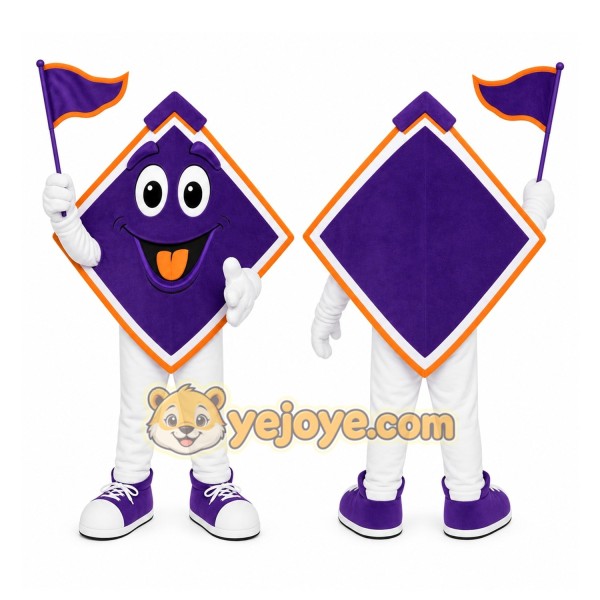 Purple Diamond Sign Mascot Costume