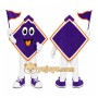 Purple Diamond Sign Mascot Costume