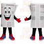 Cartoon Newspaper Mascot Costume