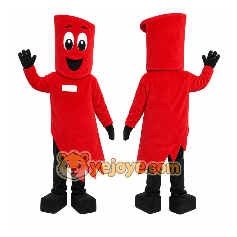 Red Carpet Roll Mascot Costume Red Carpet Roll Mascot Costume
