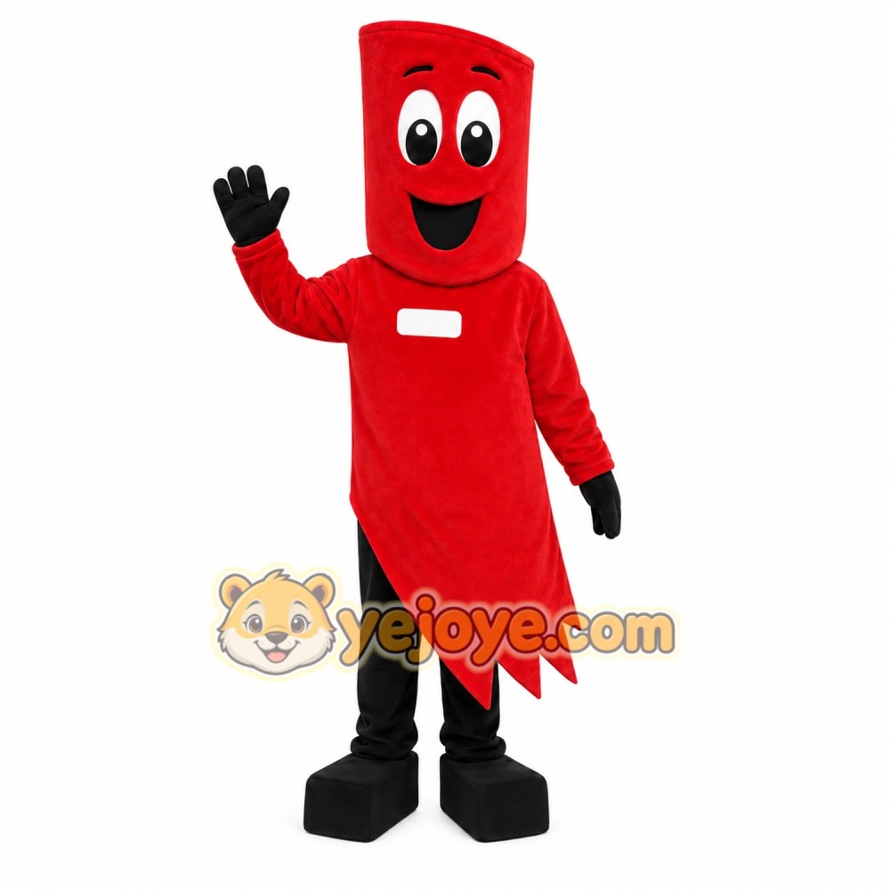 Red Carpet Roll Mascot Costume Red Carpet Roll Mascot Costume