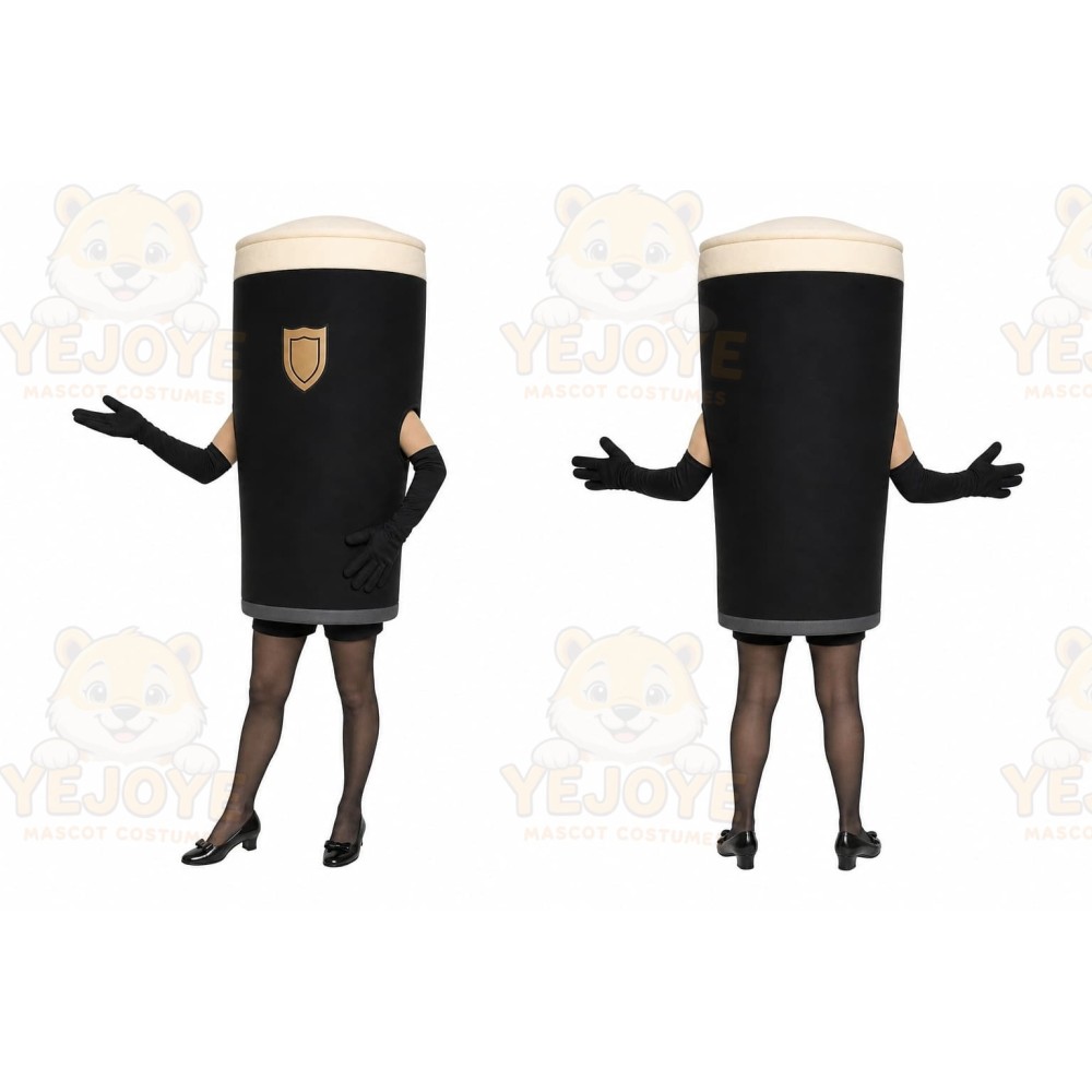 Black Cup Mascot Costume