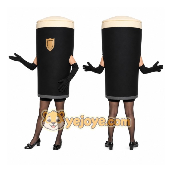 Black Cup Mascot Costume