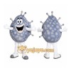 Gray Germ Mascot Costume Gray Germ Mascot Costume