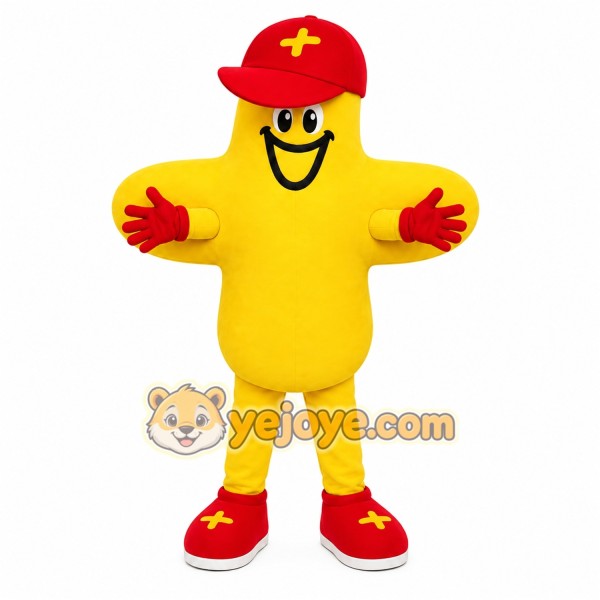 Yellow Plus Sign Mascot Costume