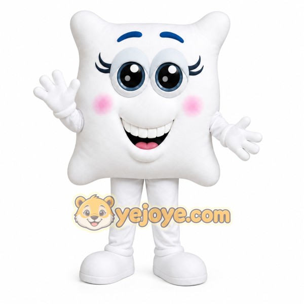 White Pillow Mascot Costume