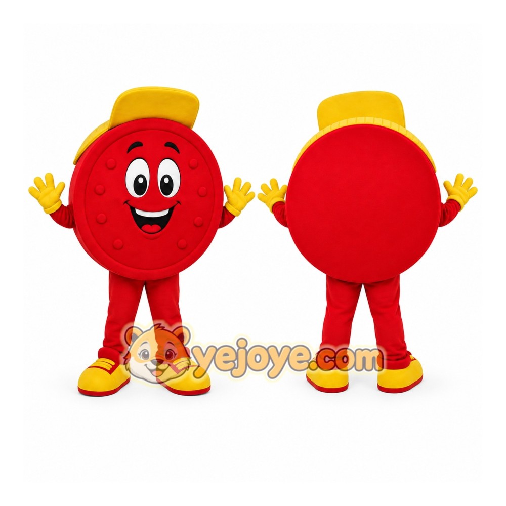 Cartoon Button Mascot Costume Cartoon Button Mascot Costume