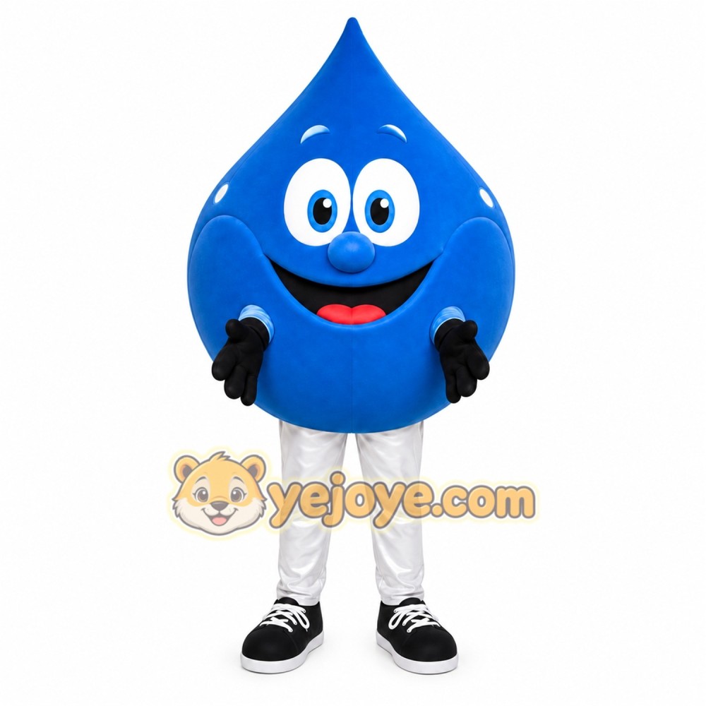 Blue Water Drop Mascot Costume Blue Water Drop Mascot Costume