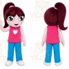 Pink Hair Girl Mascot Costume