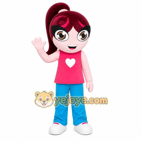 Pink Hair Girl Mascot Costume