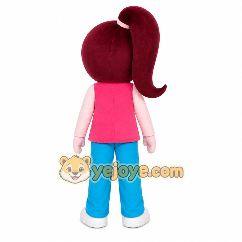 Pink Hair Girl Mascot Costume