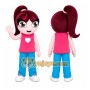 Pink Hair Girl Mascot Costume