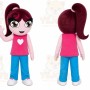 Pink Hair Girl Mascot Costume