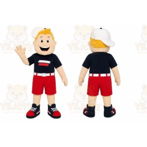 Black Shirt Boy Mascot Costume