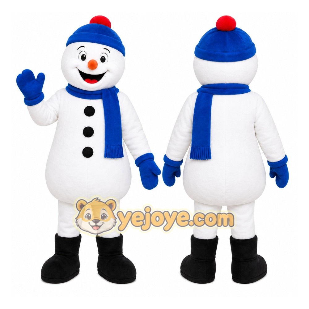 Blue Snowman Mascot Costume