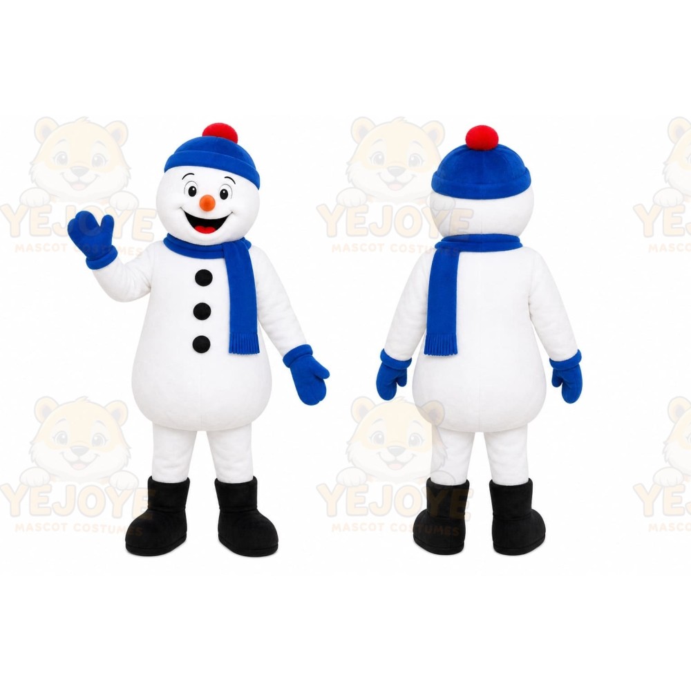 Blue Snowman Mascot Costume
