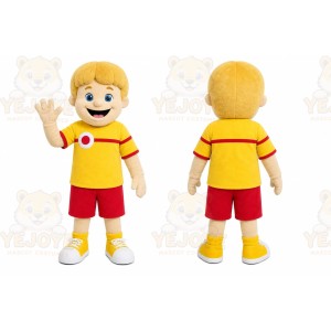 Yellow Shirt Boy Mascot Costume