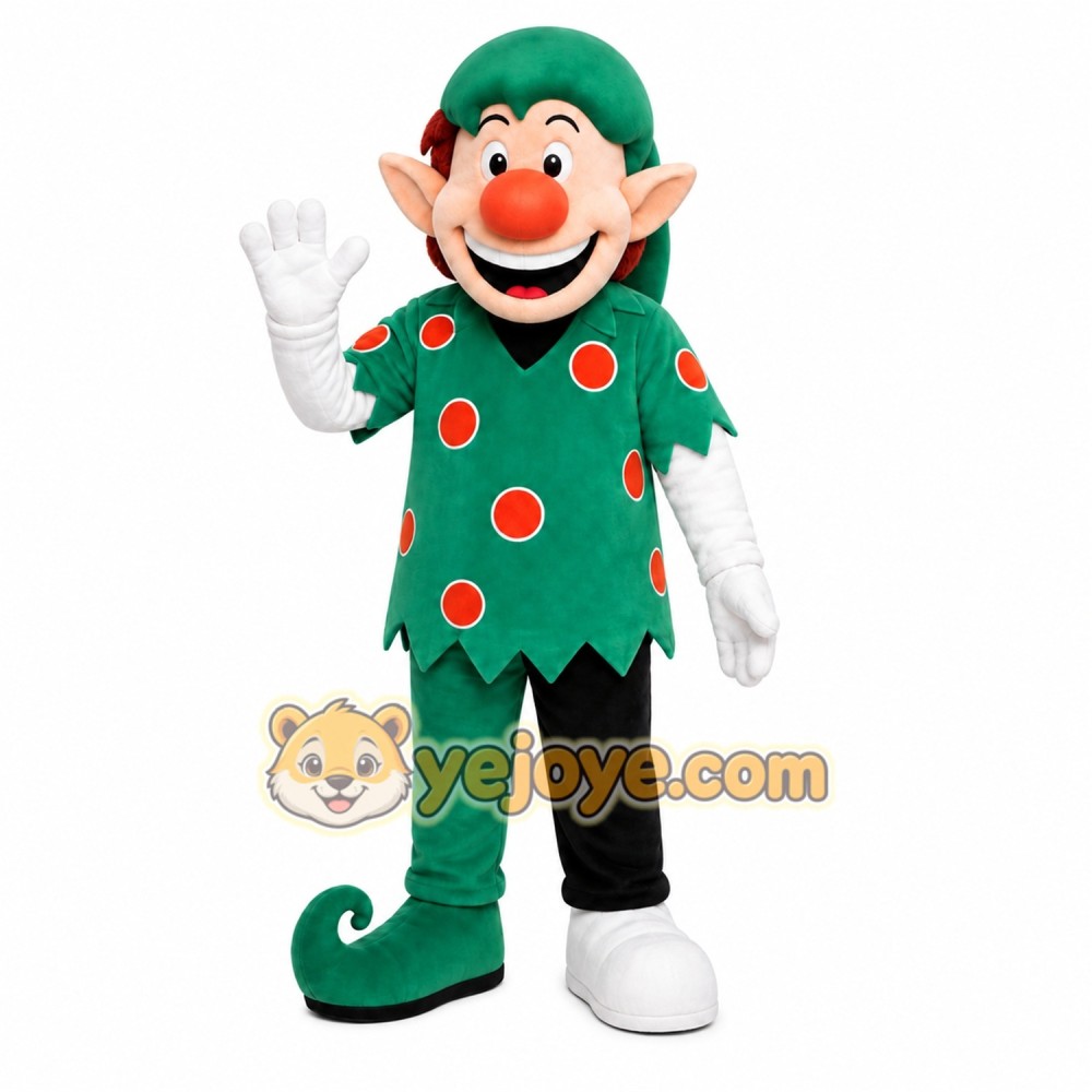 Festive Elf Boy Mascot Costume Festive Elf Boy Mascot Costume