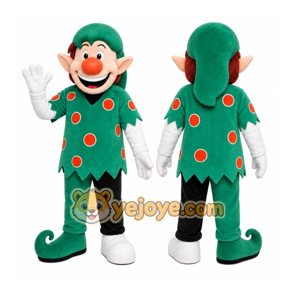 Festive Elf Boy Mascot Costume