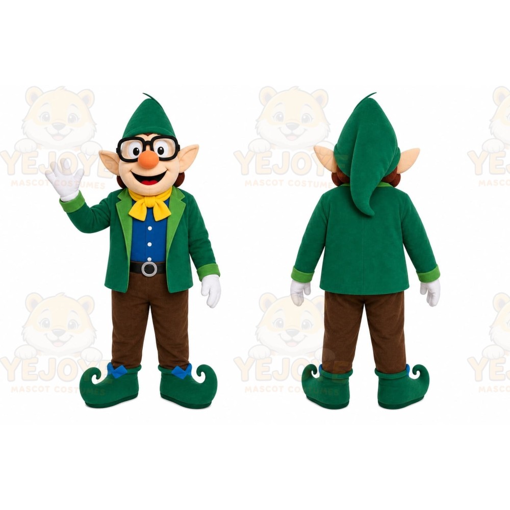 Green Elf Boy Mascot Costume