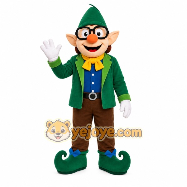 Green Elf Boy Mascot Costume
