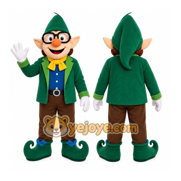 Green Elf Boy Mascot Costume