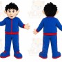 Blue Red Boy Mascot Costume