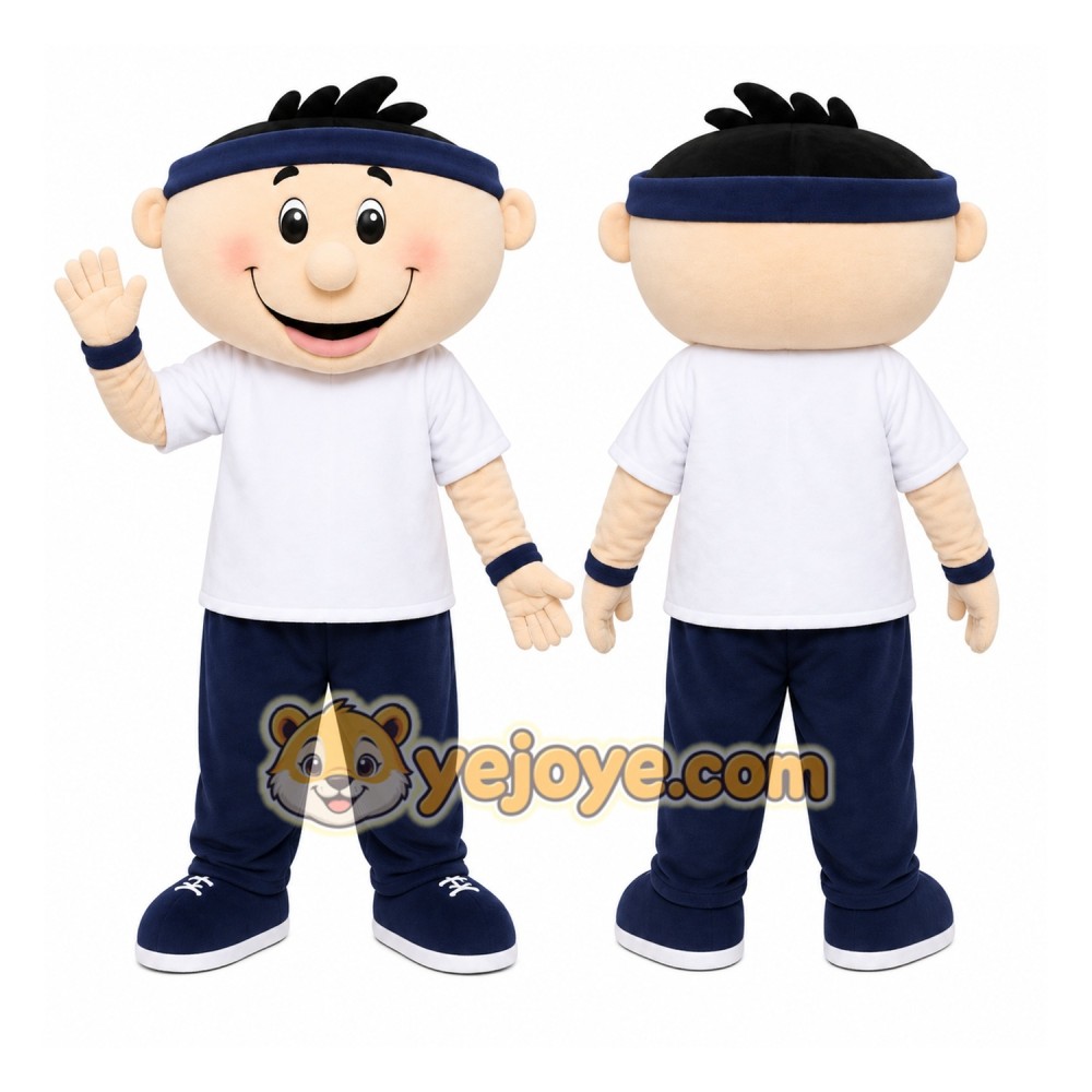 White Shirt Boy Mascot Costume White Shirt Boy Mascot Costume