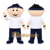 White Shirt Boy Mascot Costume White Shirt Boy Mascot Costume