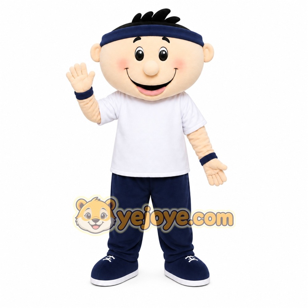 White Shirt Boy Mascot Costume White Shirt Boy Mascot Costume