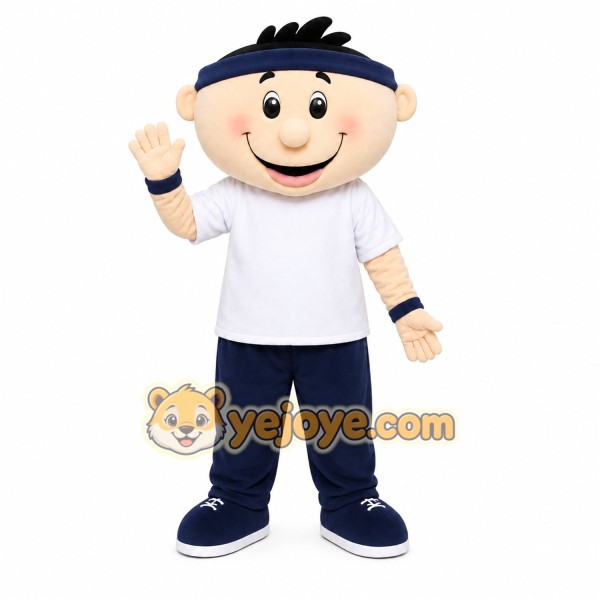 White Shirt Boy Mascot Costume