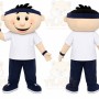White Shirt Boy Mascot Costume